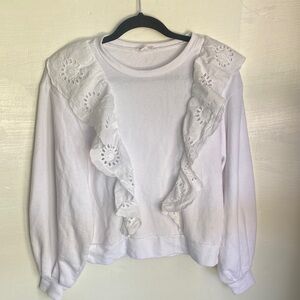 Melrose and Market White Ruffle Eyelet Top romantic country cowgirl coquette